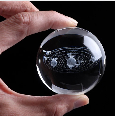 

6cm Diameter Globe Galaxy Miniatures Crystal Ball 3d Laser Engraved Quartz Glass Ball Sphere Home Decoration Accessories Gifts