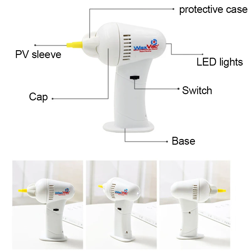 1Set 6pcs Export Original Electric Clean Headphones Out Safety Ear Cleaner Automatic Vacuum Ear Earwax 3