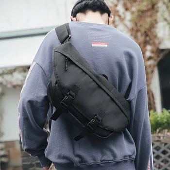

FGGS-Street Fashion Shoulder Messenger Bag Men's Sports Cycling Bag Large Capacity Leisure Chest Bag Women Postman Bag Men