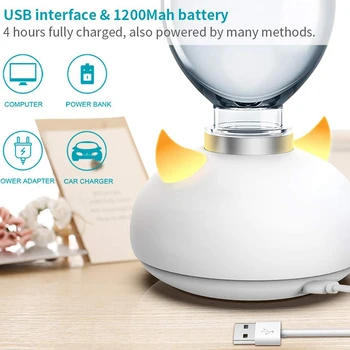 

Personal Small Humidifier for Desk, Portable Mini Cool Mist Humidifier for Bedroom, Travel and Hotel, USB and 1200MAh Battery Op