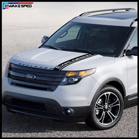 Car Bonnet Racing Sport Stripes Hood Engine Cover Decor Sticker Auto Body DIY Customized Vinyl Decals For Ford Explorer (2)_副本