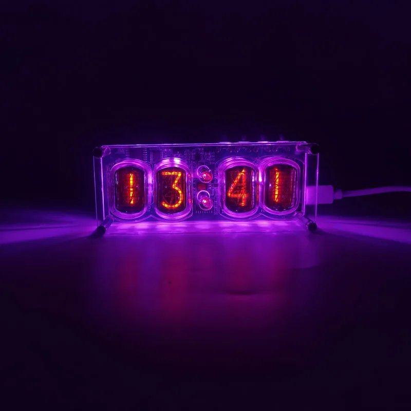 In12 glow clock DIY former Soviet Union electron tube clock gift colorful lamp desktop clock 3