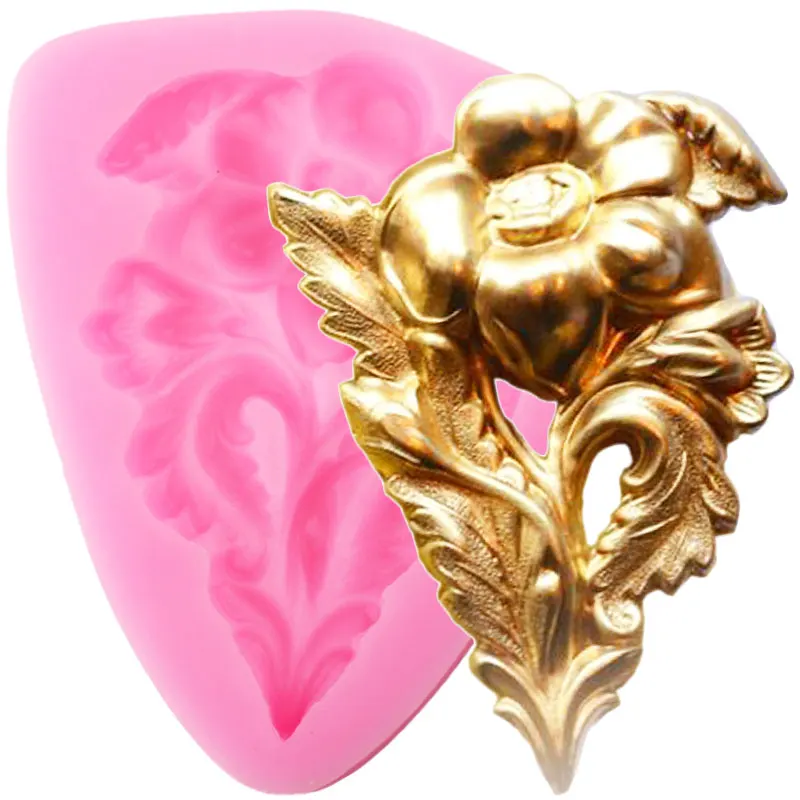 

Flower Leaves Border Silicone Molds DIY Scroll Relief Leaf Fondant Cake Decorating Tools Candy Clay Chocolate Gumpaste Moulds