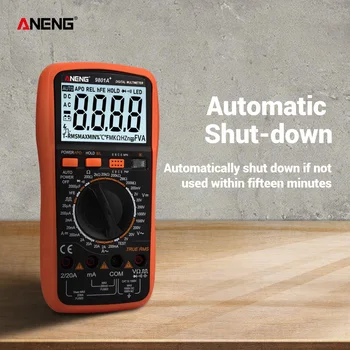 

ANENG 9801A+ True RMS Digital Multimeter 2000 Counts Manual Resistance Capacitance Diod Transistor 1000V 20A Live Wire
