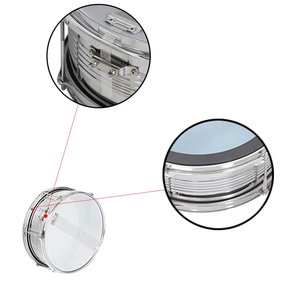 Прозрачный синий кожаный Профессиональный Snare барабан студенческий Snare барабан команды МАЛЫЙ Snare барабан с барабанной палкой