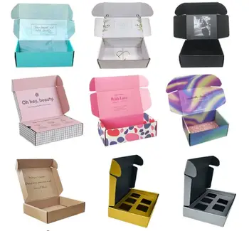 

1000pcs paper box Custom size Logo printing corrugated cardboard packaging shipping mail boxes clothing
