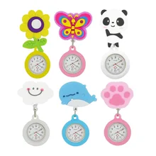 

Retractable Nurse Watch with Second Hand for Nurses Doctors Clip-on Hanging Lapel Watch Cute Cartoon Design Fob Pocket Watch