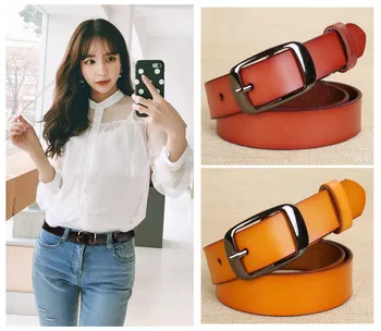 

Designer Women's Belts Genuine Leather Brand Straps Female Waistband Pin Buckles Fancy Vintage for Jeans luxury fashion Cintos