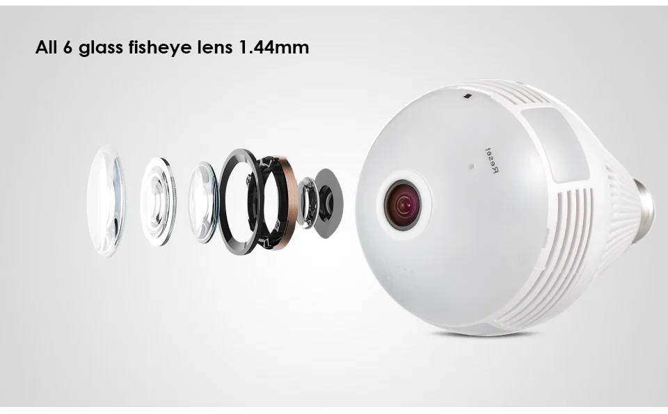 LED Bulb Camera 1080P  HD Wireless Panoramic Home Security WiFi CCTV Fisheye Lamp IP Camera 360 Degree Home Security