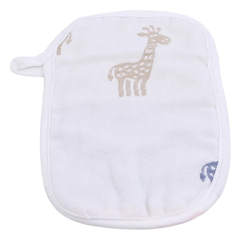 giraffe Печатная плата 6 слоев марли двухсторонние Детские рукавицы для душа ванны младенца Полотенца набор хлопчатобумажных банных для ванны Полотенца - Цвет: giraffe