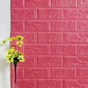 

Home Decor 3D PE Foam Wood Grain Wall Stickers Paper Brick Stone wallpaper Rustic Effect Self-adhesive Home Decor Sticker Room
