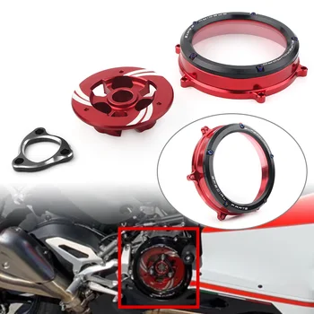 

Motorcycle Clear Clutch Cover Protector Guard Aluminum Alloy for Ducati Panigale 1199 1299 959 R S 2012-2020