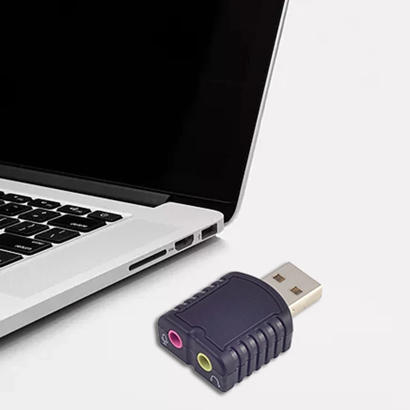 Портативная USB внешняя звуковая карта Микрофон Наушники стерео звуковой адаптер