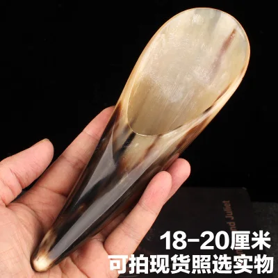 

Natural white yak horn scraping tube large size massage board teaspoon plantar point stick general body meridian pulling