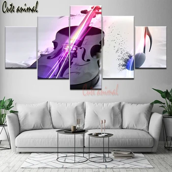 

5d diy handcraft diamond painting Violin Musical instrument diamond mosaic full diamond embroidery multi panel wall decor 5 pcs