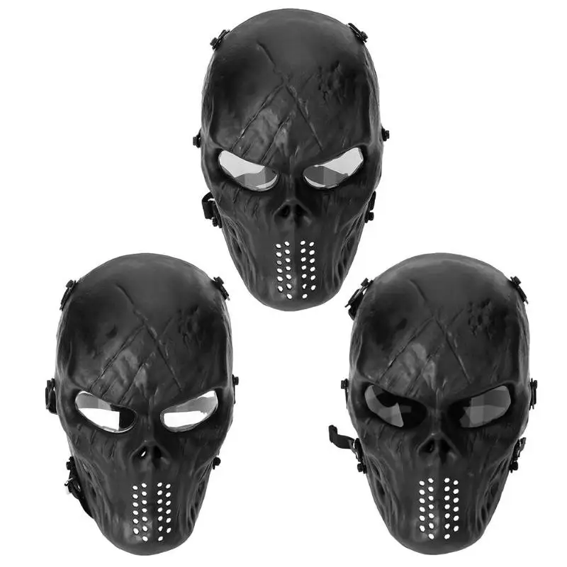 Ударопрочный ПК объектив череп для игры в пейнтбол CS поле маска для охоты военный тактический Велоспорт полная защитная маска