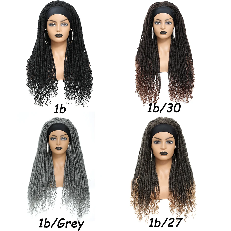 Women's Synthetic Wigs Curly Dreadlock Goddess Hand Braided Twist Bandeau Wig for Daily Cosplay