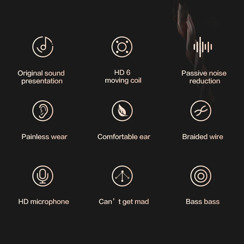 Проводные наушники вкладыши QKZ CK10 со стереозвуком Спортивная Музыкальная
