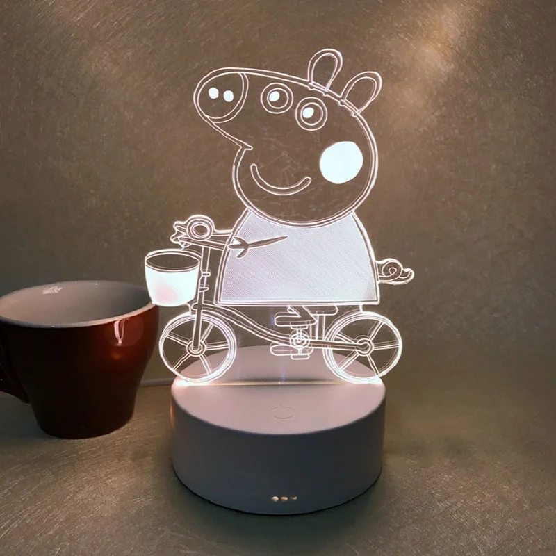 Peppa Pig, маленькие девочки, игрушечные лампы, светодиодные ночные светильники, Детские фонари для кормления, Зарядные линии, энергосберегающие лампы, подарки для детей