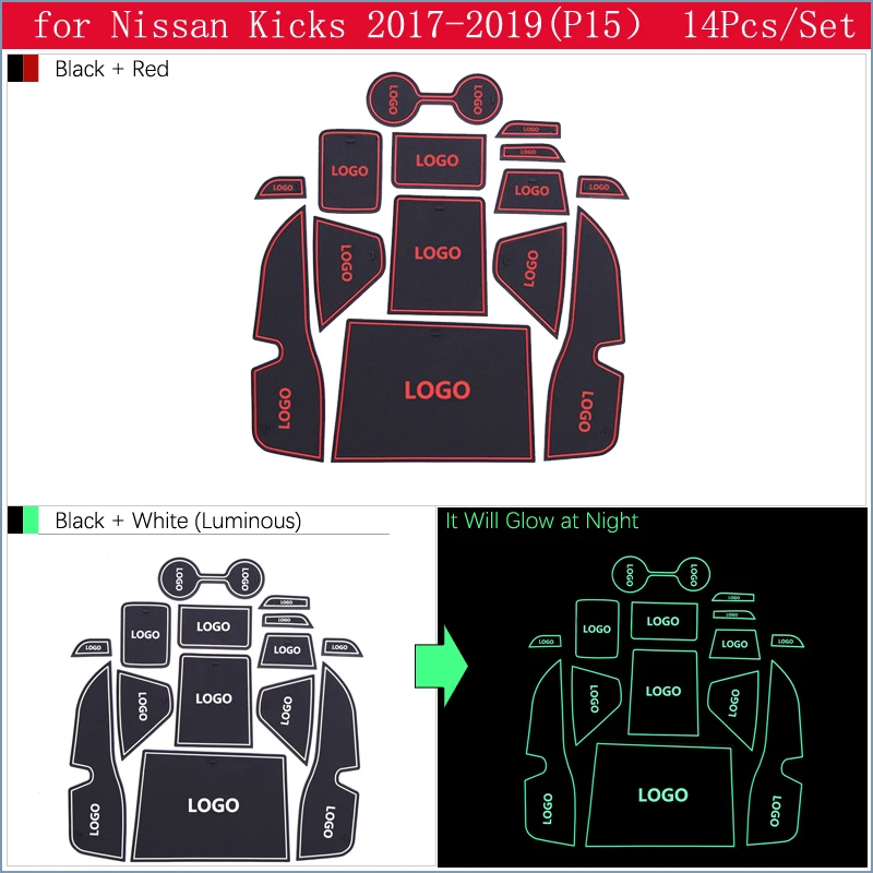 Противоскользящий резиновый подстаканник для Ниссан кайк Коврик для двери аксессуары для автомобиля 14 шт./с