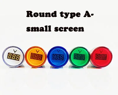 round-type A Измеритель герц, Мини вольтметр, амперметр, цифровой индикатор, мультиметр, измеритель мощности тока, светодиодный индикатор, светильник, измеритель напряжения - Цвет: round-type A