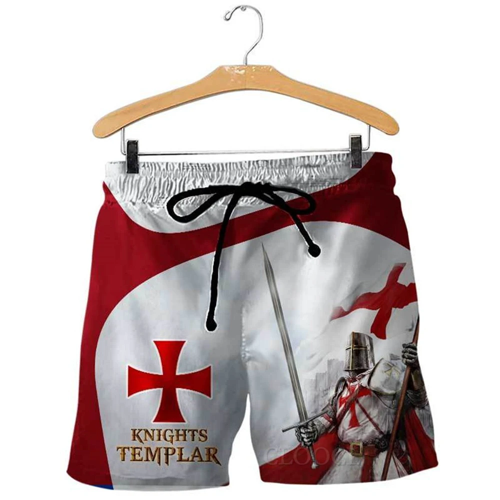 

HX Newest Knights Templar Board Shorts 3D Print Men Clothing Men For Women Streetwear Harajuku Beach Men's Pants