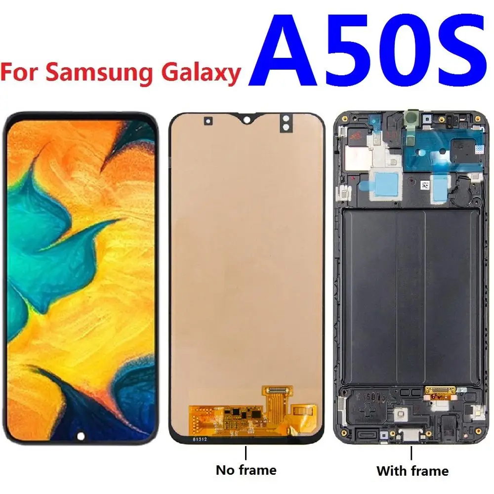 Para samsung galaxy a50s a507f a507f/ds a507a a507fd lcd screen display toque digitador assembléia quadro peças de reposição