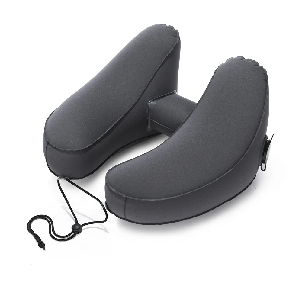 H-образная надувная подушка для путешествий, Складная легкая подушка для шеи, автомобильное сиденье, Офисная Подушка для сна, подушка для охлаждения - Цвет: Gray TPU