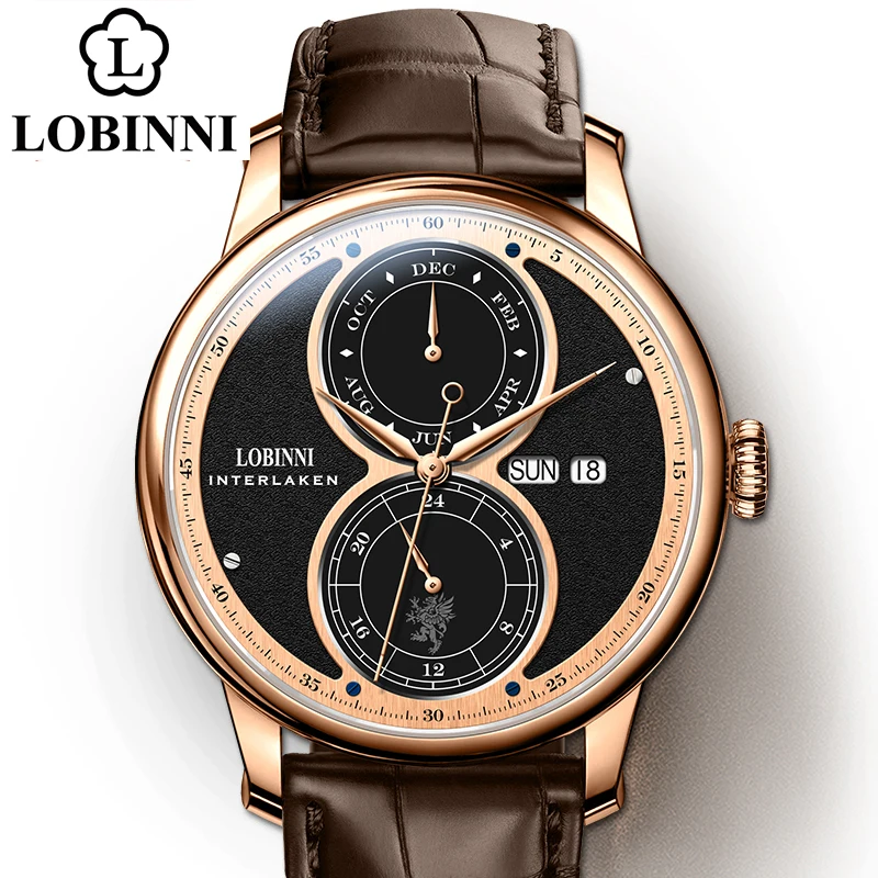 Lobinni Automatic Mechanical Watch Men уке  Relogio Waterproof Luxury Latest Business Wrist-3