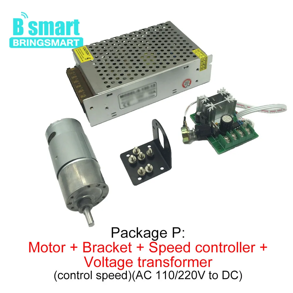 Bringsmart JGB37-550 миниатюрный двигатель торможения постоянного тока 12В постоянного тока медленная скорость мини редуктор двигатель 60 Вт Реверсивный низкий об/мин DC редуктор двигатель