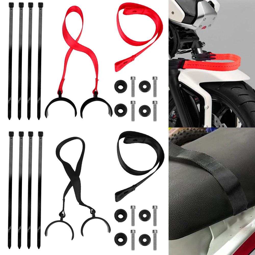 Motorcycle Wheel Strap For 50-70mm Fork Pipe Seat Motorcycle Towing Straps Pull Sling Belt Holder Hooks Rescue Enduro Racing Pit Dirt Bike Accessories