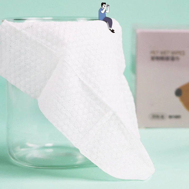 30Pcs White Pet Eye Tears Remove Wipes for Pet Dog Cat Face Cleaning