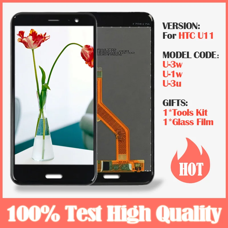 Тестирование 5 &quotдля htc U11 ЖК-дисплей Дисплей + Сенсорный экран с рамкой Digitizer Assembly