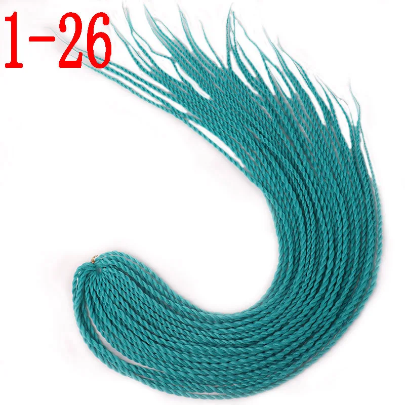 MERISIHAIR Ombre Сенегальские крученые волосы на крючках косички 24 дюйма 30 корней/упаковка синтетические косички волосы для женщин серый, синий, розовый, бро - Цвет: 1-26