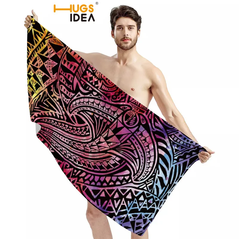 

African Traditional Tribes Pattern Adult Retro Soft Washcloth Travel Hotel Portable Towel Beach Bath Towel Wholesale Toallas