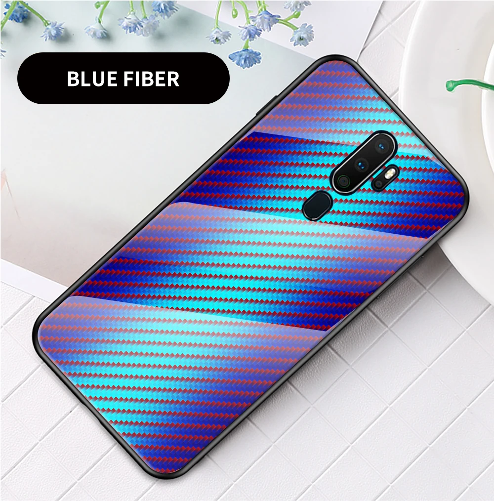 Модный чехол для Oppo A9 A5, чехол из углеродного волокна с текстурой стекла, гибридный мягкий силиконовый чехол для Oppo A11 A11X, чехол для задней панели телефона