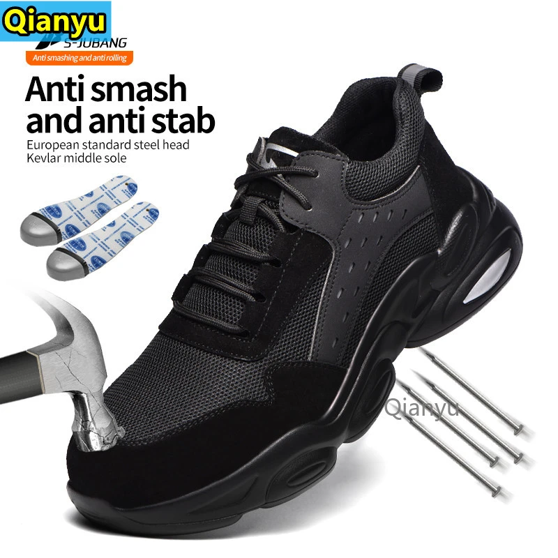 Zapatos de trabajo ligeros para hombre, antigolpes calzado de seguridad, con suela blanda de Pu, antiperforación, 2021|Calzado de seguridad| AliExpress