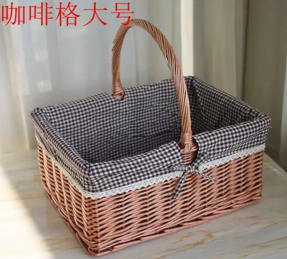 Новая плетеная корзина для пикника из ротанга, переносная корзина, корзина для покупок, уличная корзина с крышкой и подарочной корзиной - Цвет: Model 8