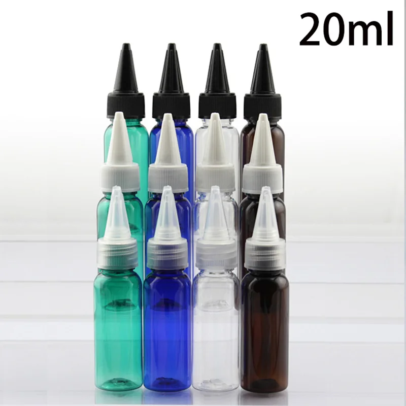 

Free Shipping 20ml Plastic Essential Oil Bottle with Sharp Drop Lid Cosmetic Water Packaging Small Travel Perfume Container