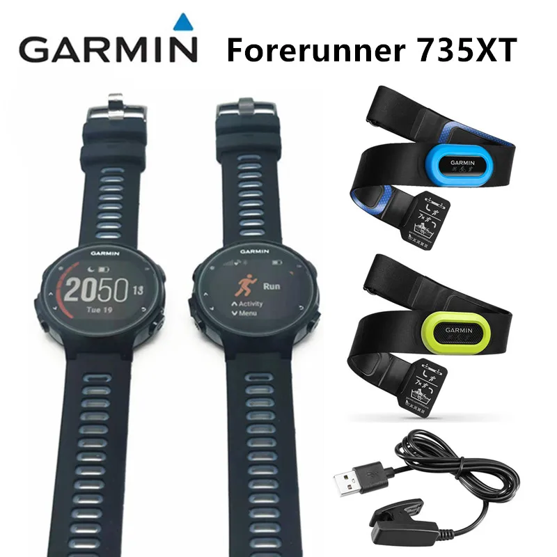 Часы Garmin Forerunner 735XT GPS для триатлона пульсометр поддержка нескольких языков по