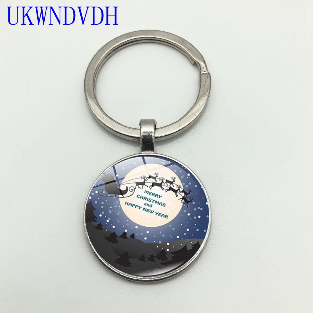 

Christmas Series Santa Claus and Cat Keychain Fashion Pendant Keychain