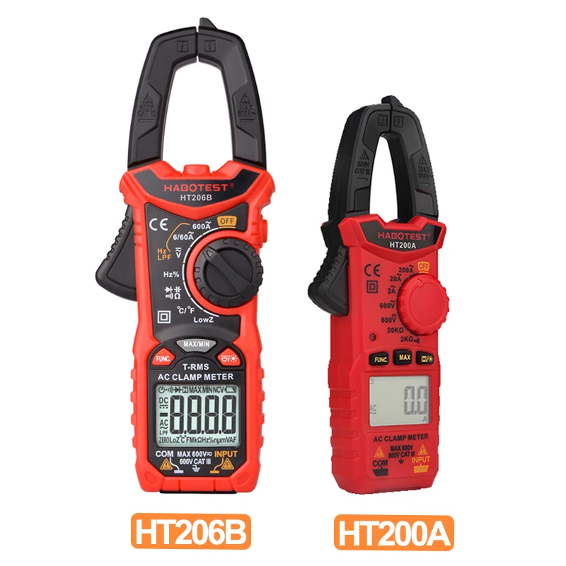 

HABOTEST Clamp Meter Series Digital Multimeter AC Voltage Tester Data Hold Back Light Professional Electrician Tools