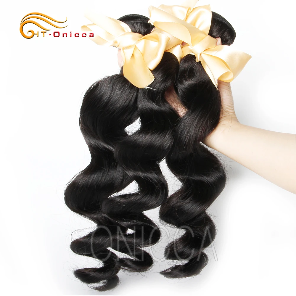 

Loose Wave Bundles Hair Extensions 8 - 28" Brazilian Hair Weave Bundles Remy 100% Human Hair 1/3/4Bundles Natural Color Htonicca
