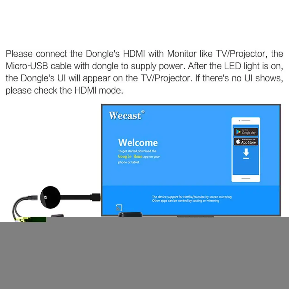 HDMI беспроводной дисплей приемник для Netflix Youtube WiFi 1080P Мобильный экран литой зеркальный адаптер ключ Chromecast толкатель