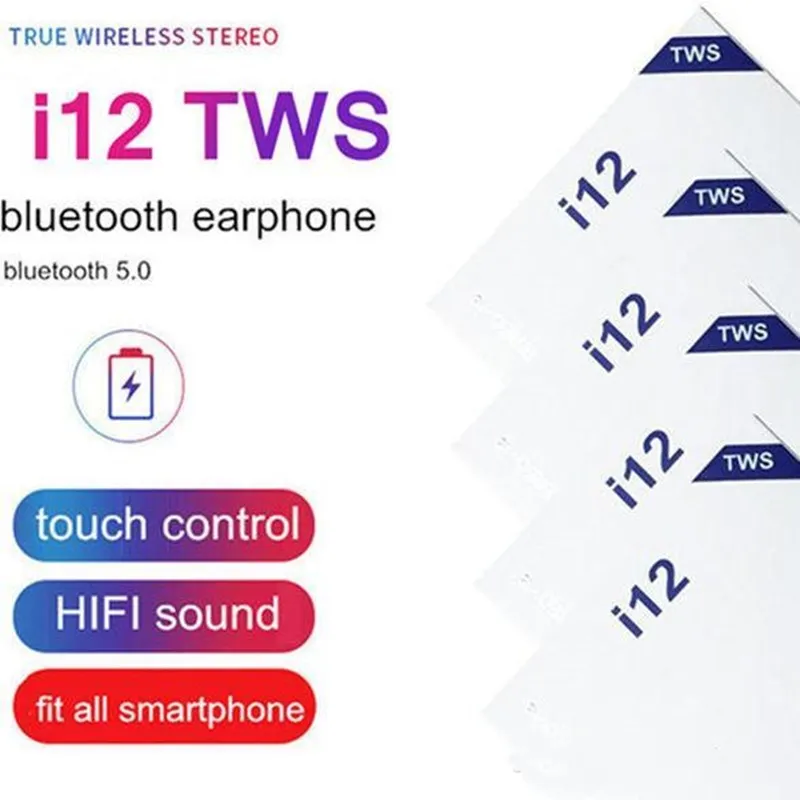 

I12 TWS Earphone Wireless Headphones Hifi sound Earphones Bluetooth 5.0 Earbuds PK I100 I1200 I500 I900 I9000 tws headset