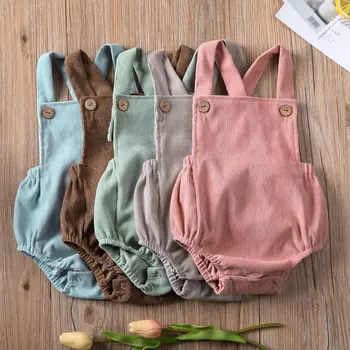 

Baby Summer Clothing Newborn Infant Baby Boy Girls 0-24M Bodysuit Jumpsuit Corduroy Clothes Backless Outfits