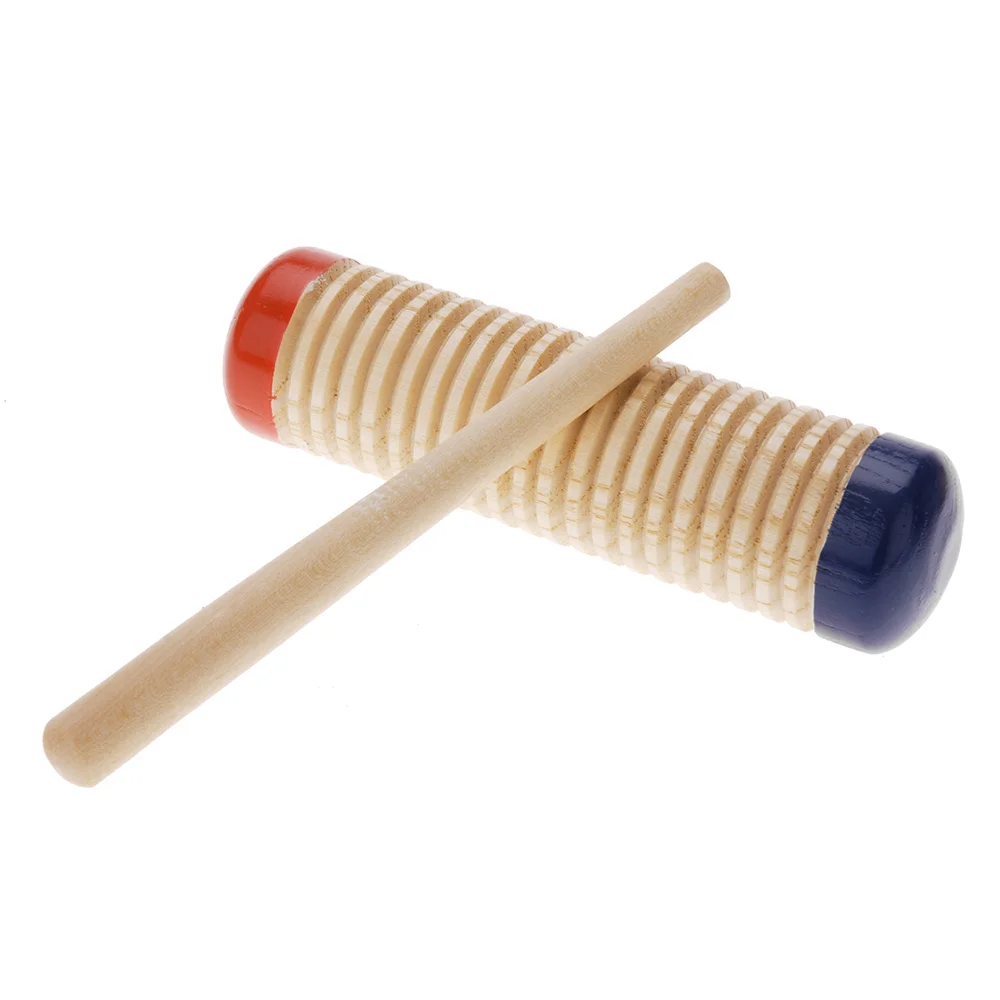 

Hot Sale Wooden Guiro Shaker Baby Kid Child Early Educational Toy Musical Instrument Rhythm Toy Tool Percussion with Mallet