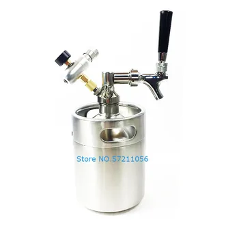 

2L Stainless Steel Mini Beer Keg with Tap Faucet Storage Dispense Craft Adjustable Beer Keg Brewing