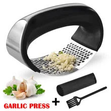 1 Set Hand-held Garlic Thickener Stainless Steel Garlic Press Kitchen Tool LBShipping