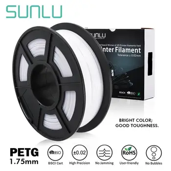 

SUNLU PETG 3D filament 1.75mm 1KG(2.2lb) PETG 3D Printer Filament Dimensional Accuracy +/- 0.02 mm 1 kg Spool 1.75 mm